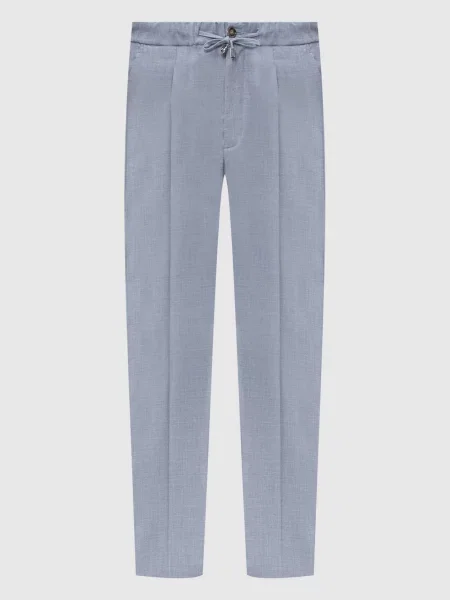 Штани з кашеміру Enrico Mandelli блакитні