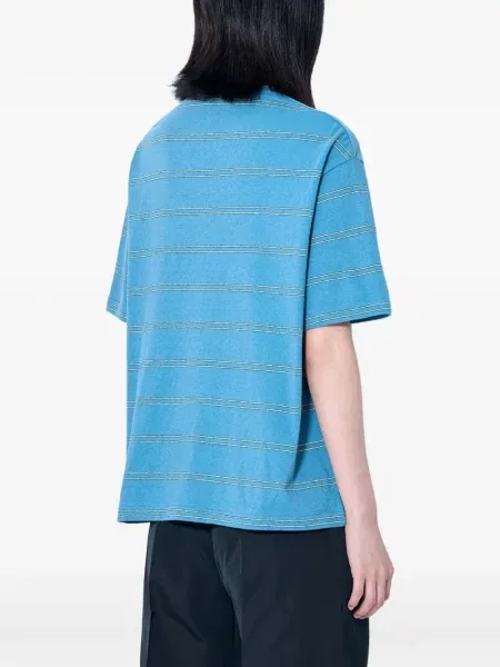 Tricou Jil Sander cu broderie albastru