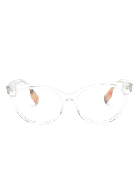 Ochelari de soare ochi de pisică Burberry Eyewear cu autograf alb
