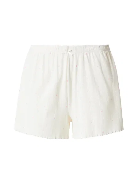 Hunkemöller Pantaloni de pijama roz eozină alb