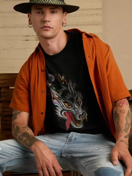 Тениска Medicine с принт черно