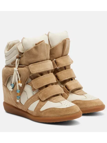 Top Isabel Marant din piele de căprioară bej