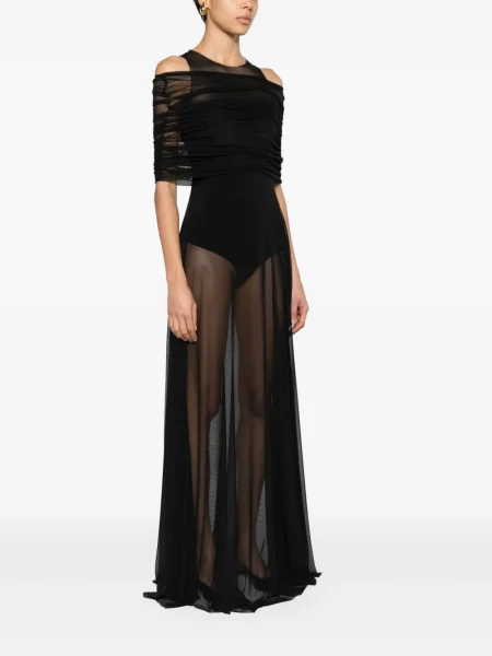 Rochie maxi Atu Body Couture plasă de costum negru