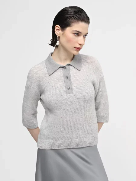 Sewel Поло Світло-сірий Вовна/акрил сіре