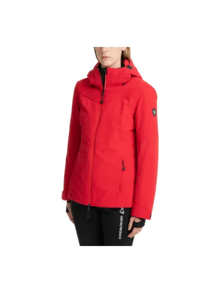 Emporio Armani kurtka narciarska Cortina Embossed Toray czerwony