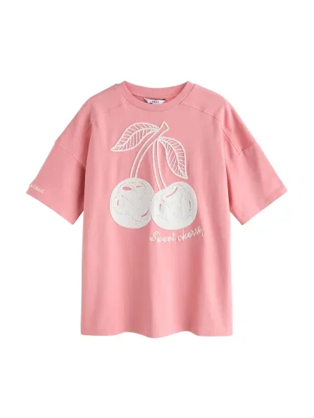 Next Tricou roz negru