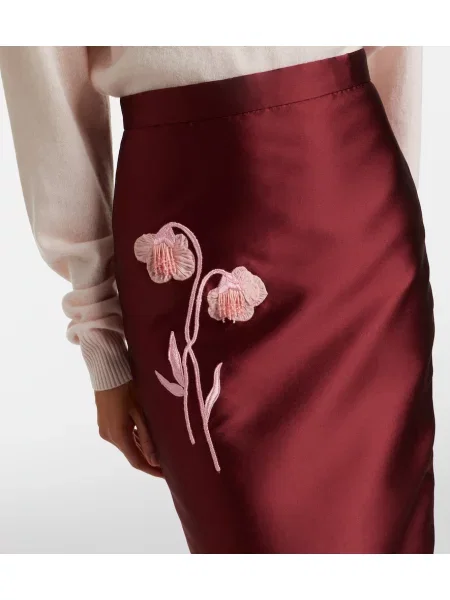 Fustă Erdem din satin cu model floral