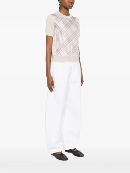 Tricou Burberry în carouri roz