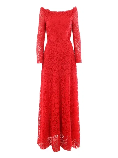 Sukienka Valentino Garavani w kwiatki koronkowa czerwona