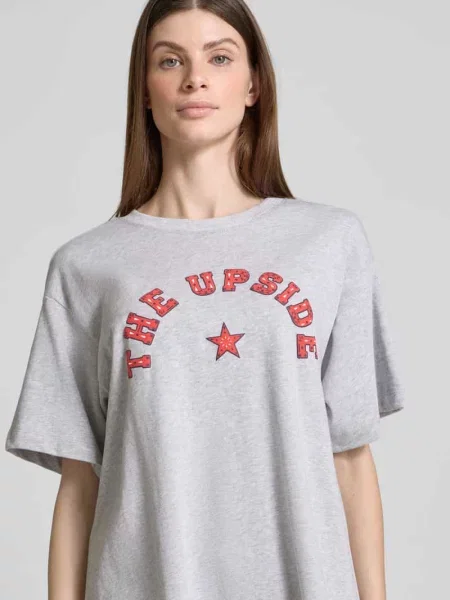 T-shirt o kroju oversized z nadrukiem z logo i okrągłym dekoltem The Upside