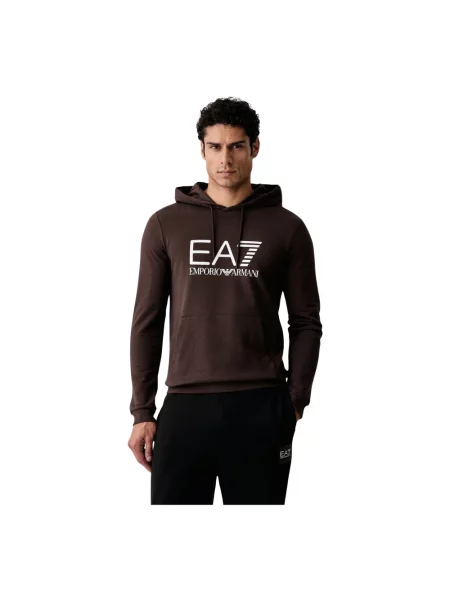 Bluza z kapturem Emporio Armani Ea7 z kapturem brązowa