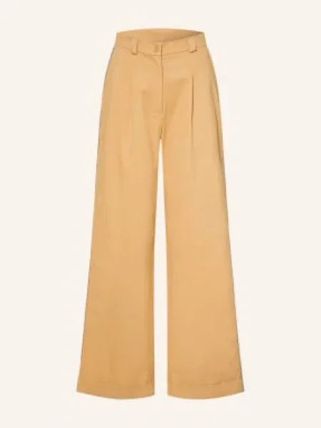 Claudie Pierlot Spodnie Typu Marlena Z Paskami Z Galonu beige beżowe
