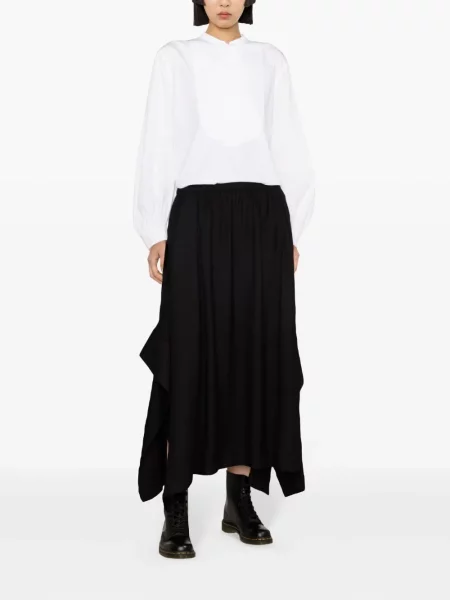 Fustă midi Yohji Yamamoto până la genunchi negru