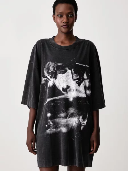 Off-White Dreaming Narciso rochie cu imprimeu din alb