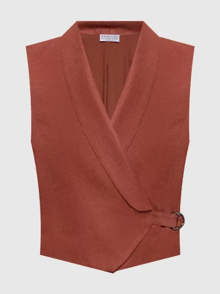 Жилет з льону Brunello Cucinelli коричневий