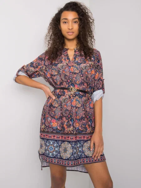 Obleka obleka Fashionhunters iz pliša modra