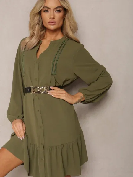Rochie Cămașă Mini Galdra verde