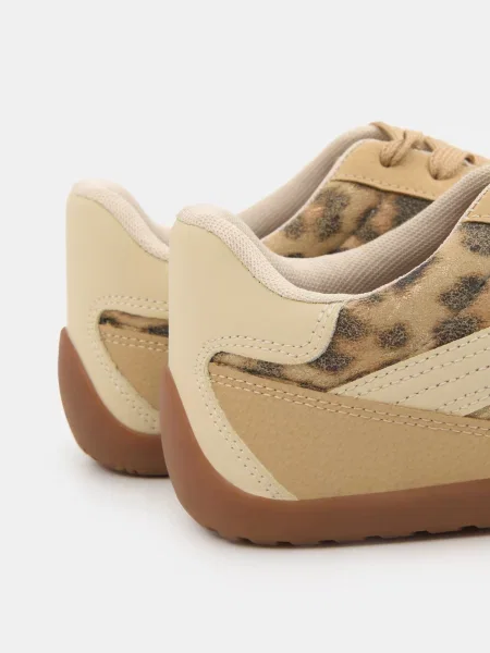 Шнуровані кросівки з леопардовим принтом різнобарвний