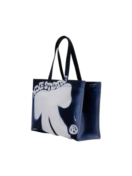 Shopperka Acne Studios z logo niebieska