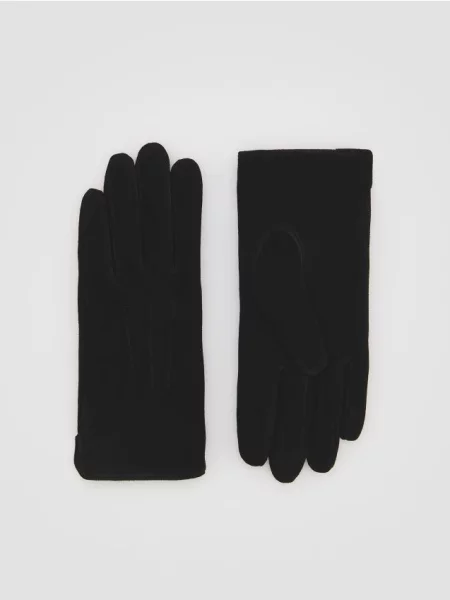 Reserved Замшеві рукавички чорний