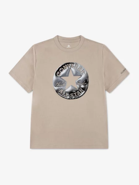 CONVERSE Tricou grej / argintiu