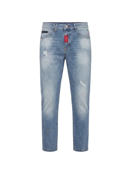 Blugi conici Philipp Plein conici albastru