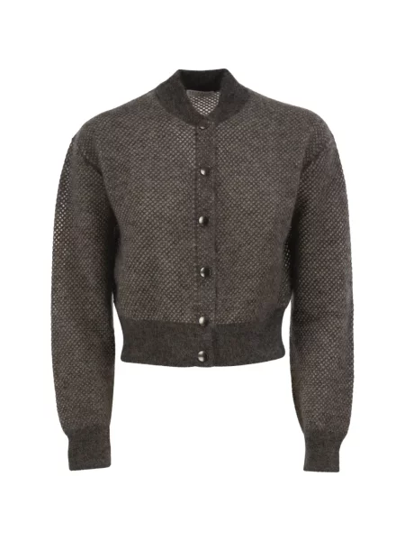 Cardigan Brunello Cucinelli ajurat gri
