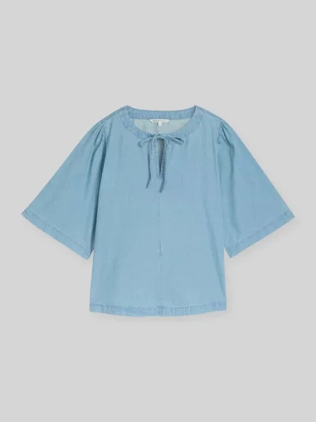 Bluzka o kroju relaxed fit z wiązanym detalem Tom Tailor Denim