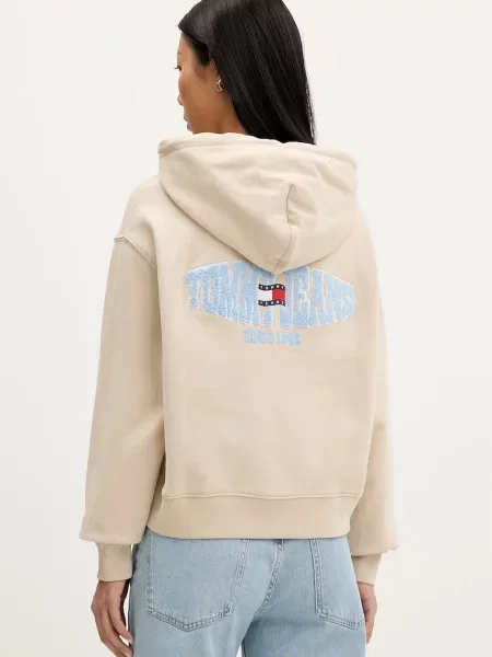 Tommy Jeans bluza z kapturem beżowa