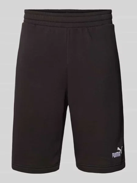 Szorty z dzianiny dresowej o kroju regular fit z wyhaftowanym logo model ‘ESS No. 1’ Puma Performance czarne