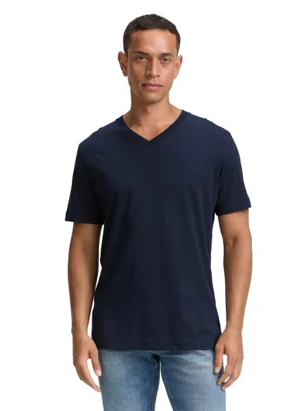 TOM TAILOR Tricou albastru închis negru