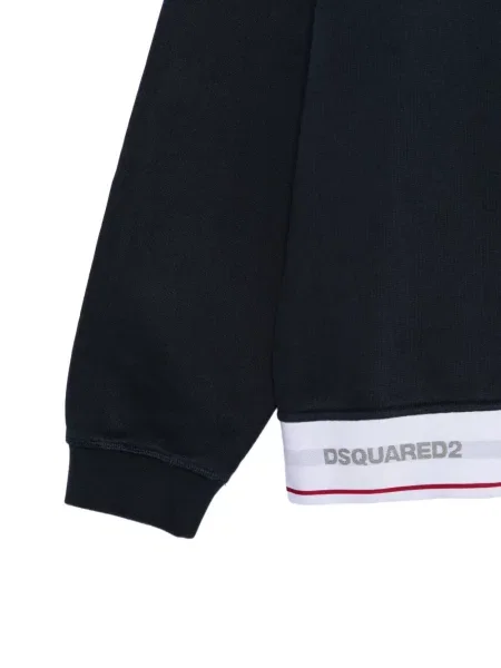 Bluza z kapturem Dsquared2 z logo ze sznurkiem niebieska