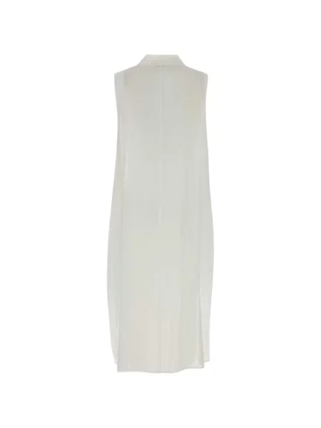 Rochie tip cămașă Y's de in fără mâneci alb