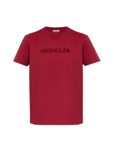 Haftowana koszulka Moncler czerwona