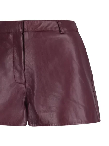 Pantaloni scurți Retrofete din piele roșu