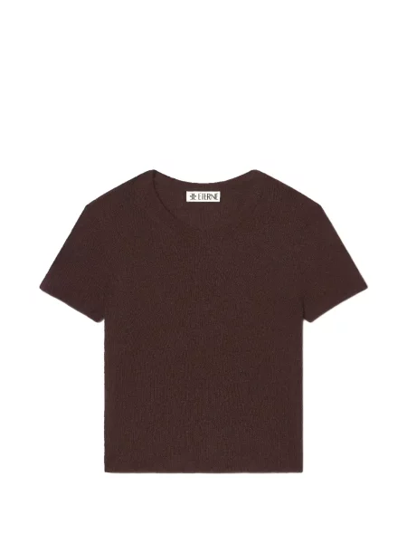 Koszulka Eterne z kaszmiru brązowa