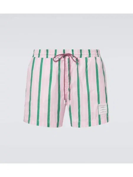 Plavalne hlačke Thom Browne s črtami roza