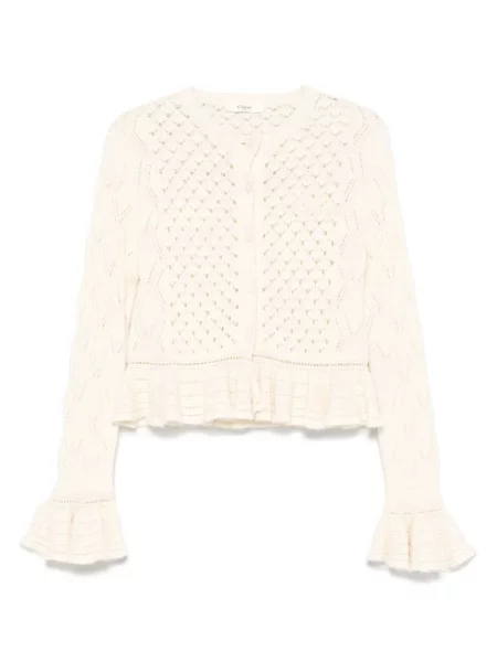Cardigan Chloé tricotate cu volane