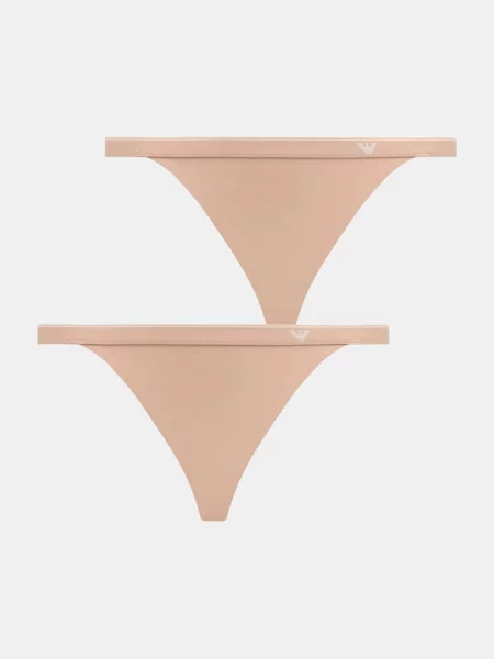 Emporio Armani Underwear tangá dámske s elastanom béžová