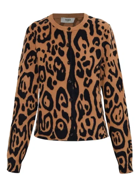 Cardigan Fendi cu imagine maro