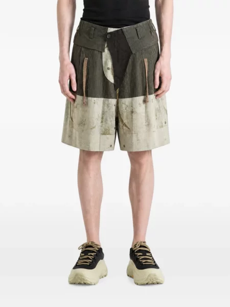 Pantaloni scurți Ziggy Chen de catifea cord verde
