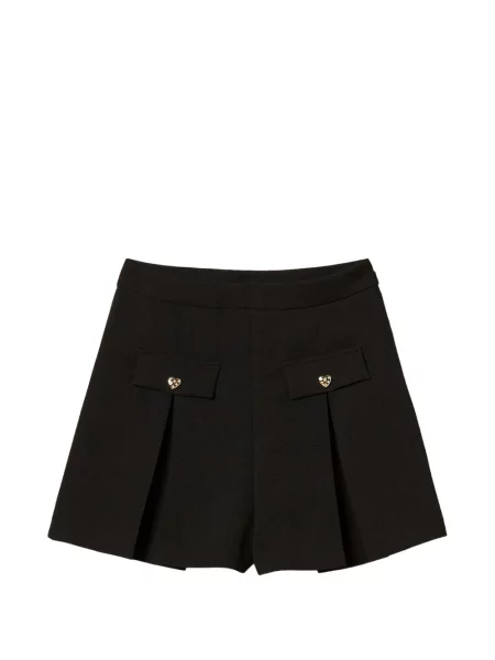 Pantaloni scurți Twinset cu motiv cu inimi negru