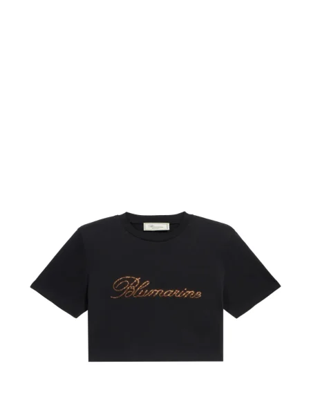 Tricou Blumarine cu imagine din jerseu negru