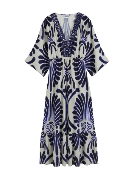 Bonprix Rochie albastru / albastru închis alb