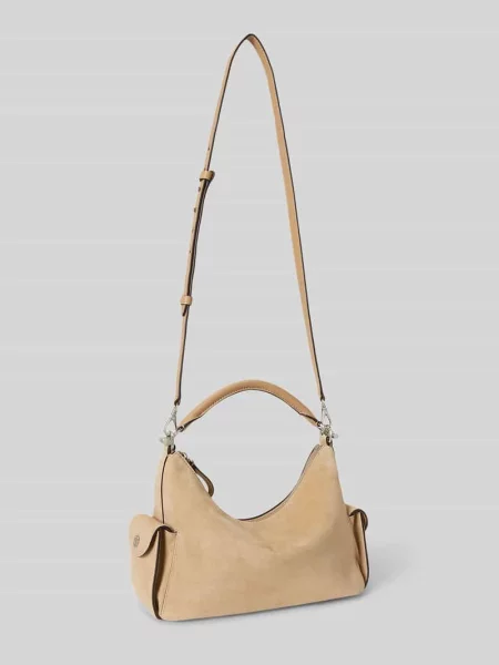 Torba na ramię z prawdziwej skóry owczej model BLAIKE' Lauren Ralph Lauren beżowa