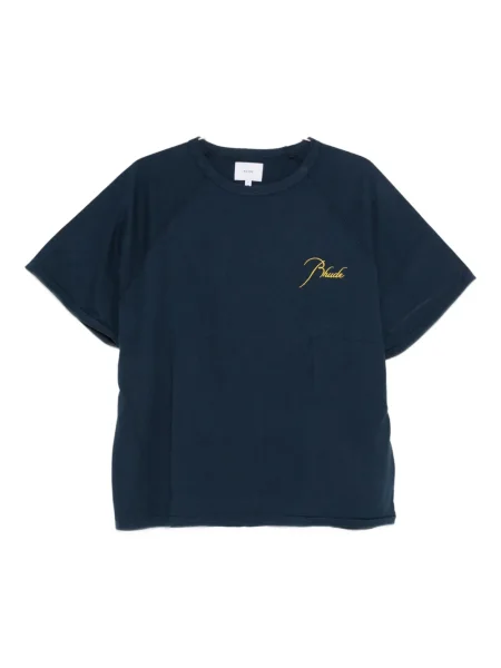 Tricou Rhude cu broderie albastru
