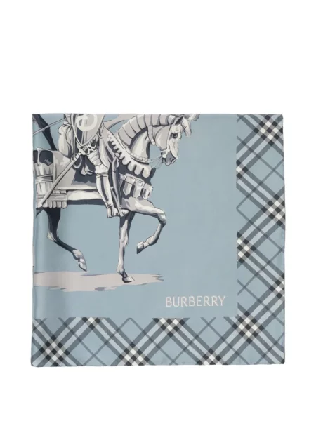 Fular Burberry de mătase albastru