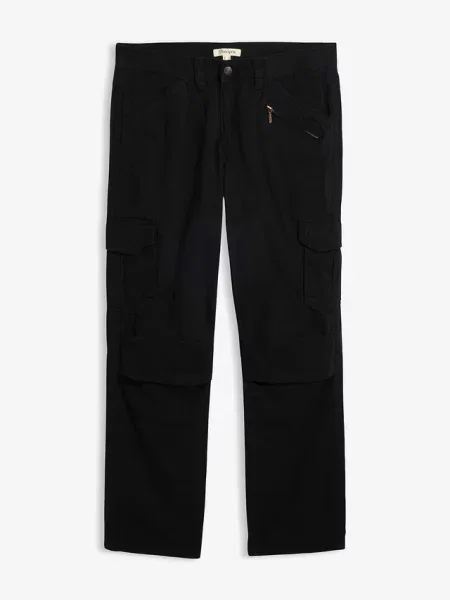 Spodnie bojówki relaxed fit straight czarne