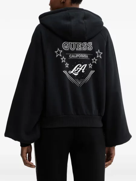 Кристал суичър с качулка Guess черно