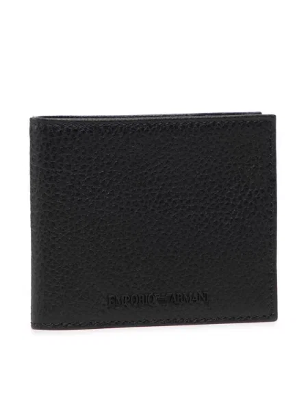 Emporio Armani Portfel skórzany czarny